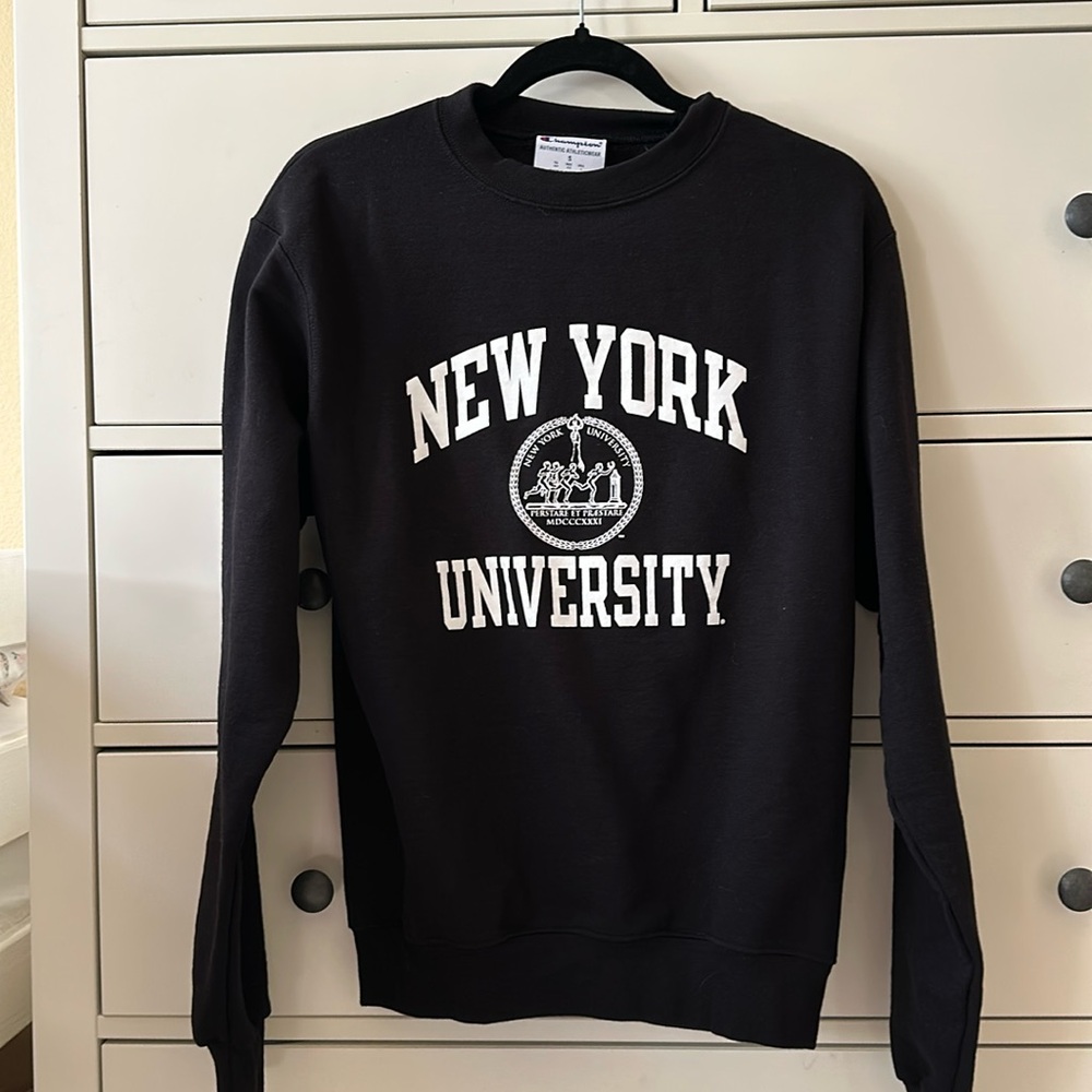 Champion New York University pull over sweat shirt Size S